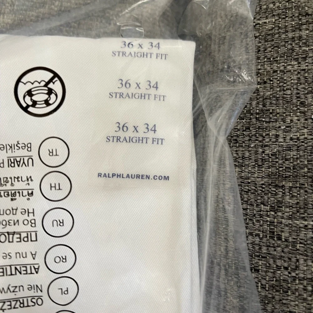 Polo Ralph Lauren Mens Chino Pants Flat Front White Size 36X34 - Picture 8 of 12